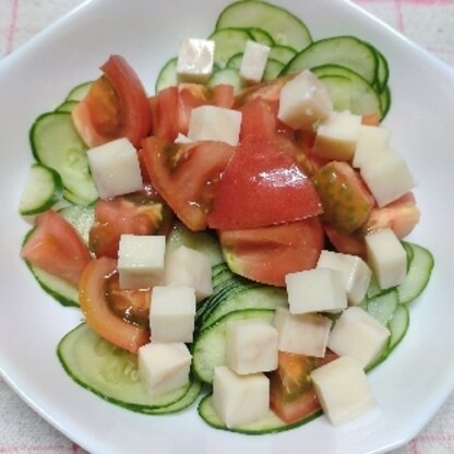 ミニではなく普通のトマトのザク切りですが、夏らしい副菜が美味しくできました！